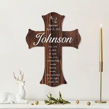 Personalized Wooden Cross Baptism Gift with Name and Date