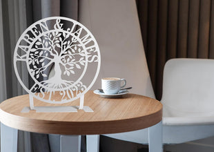 Personalized Tabletop Metal Tree of Life Sign