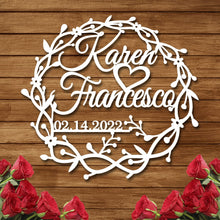 Personalized Floral Wreath Sign