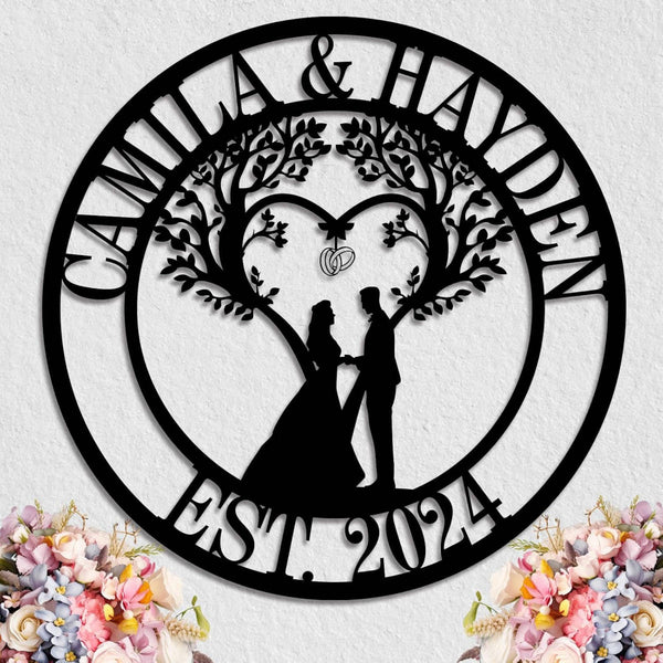 Wedding Couple Metal Sign