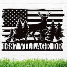 Deer Flag Address Sign
