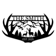 Antler Deer Metal Sign