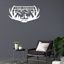 Antler Deer Metal Sign