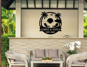 Personalized Beach Paradise Metal Sign