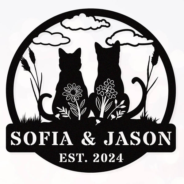 Cat Couple Sign