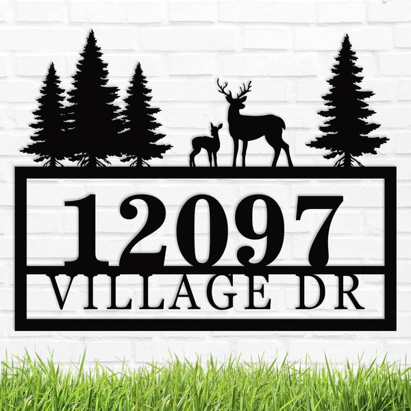 Custom Deer Address Sign