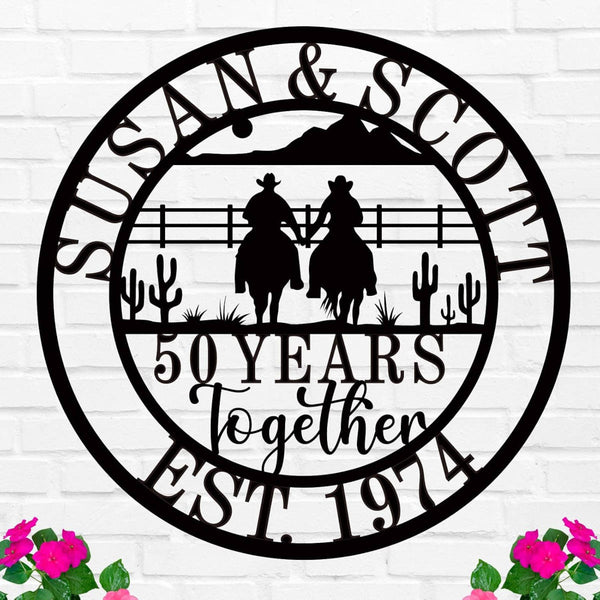 Custom Western Anniversary Sign