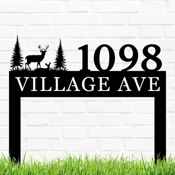 Personalized Deer-themed Address Plaque