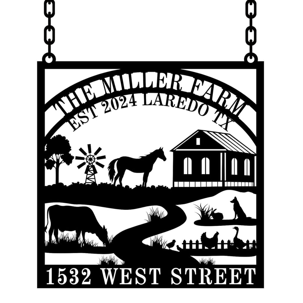 Custom Metal Farm popular Scene Sign, personalized sign, farm sign