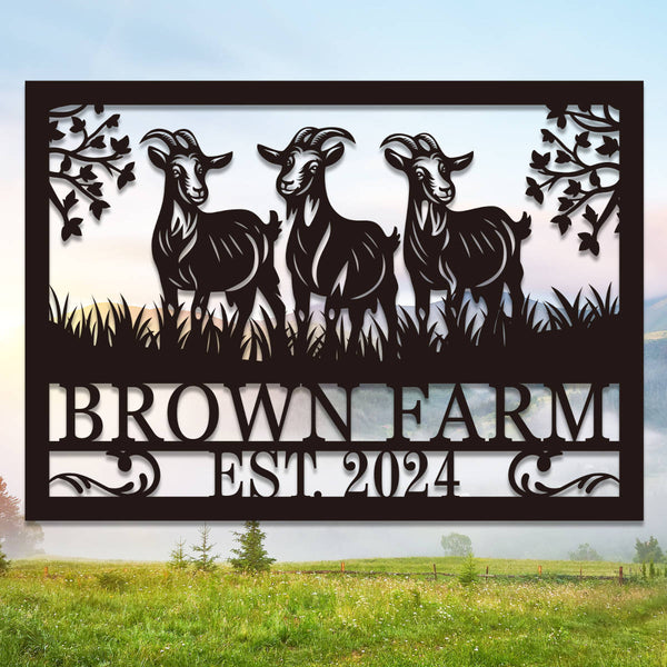 Rustic Farm Goat Sign